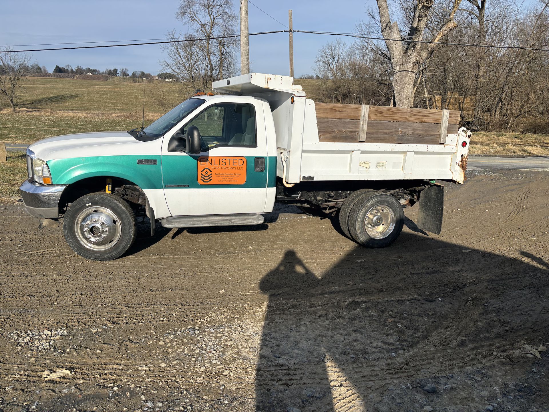 Single axle dump truck ready for a hauling job